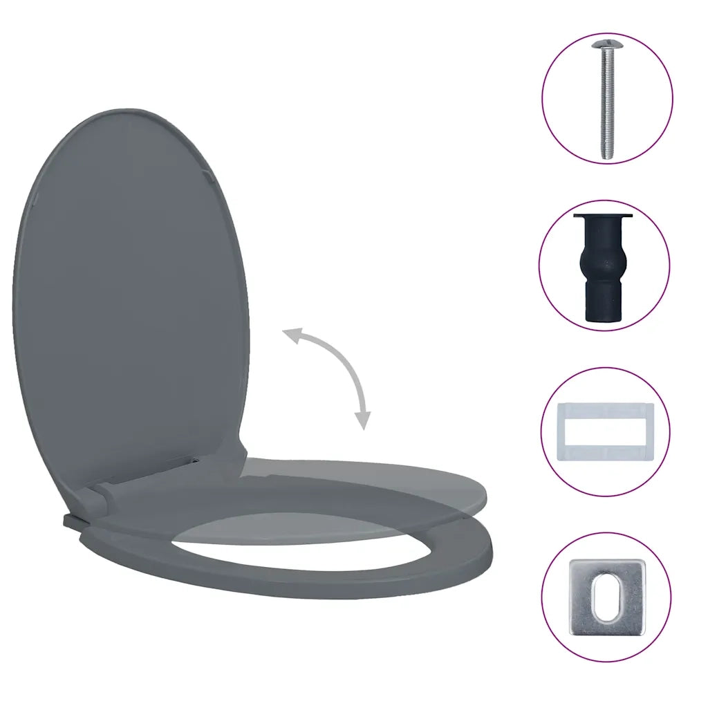 Copriwater Chiusura Ammortizzata e Sgancio Rapido Grigio Ovale CFW3311238