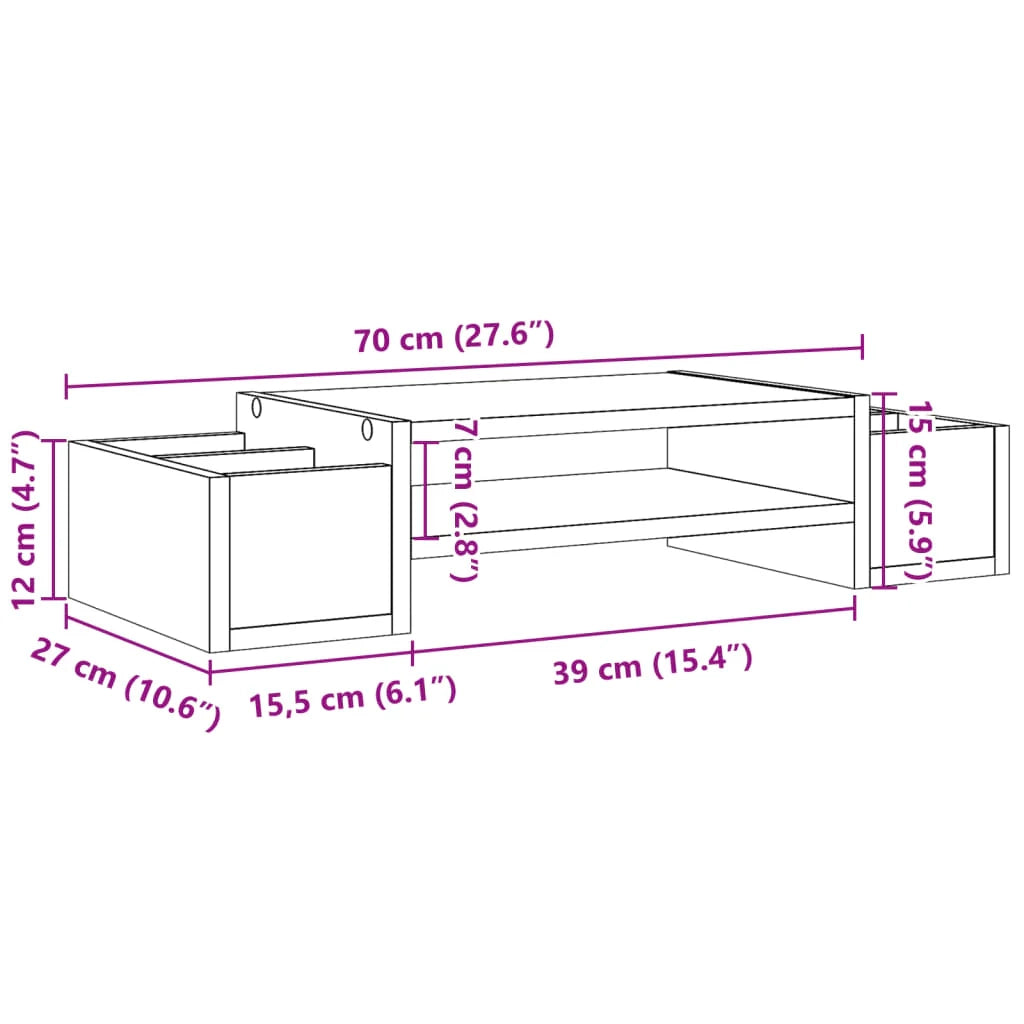 Supporto per monitor scrivania con contenitore legno ingegnerizzato bianco 02_0044921