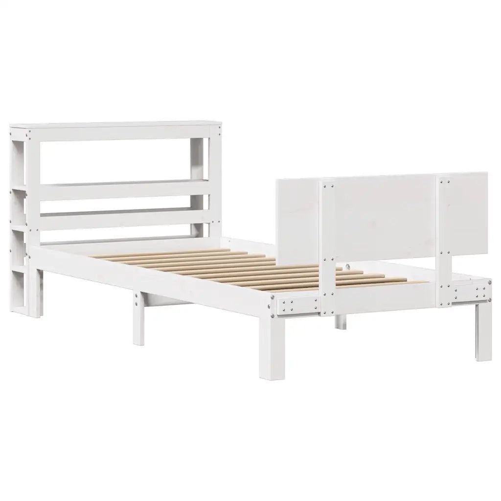 Giroletto con Testiera senza Materasso Bianco 90x190 cm