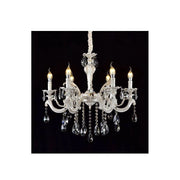 Trade Shop - Lampadario Soffitto Classico 6 Bracci Attacco E14 Vetro Effetto Cristallo A01-6 -