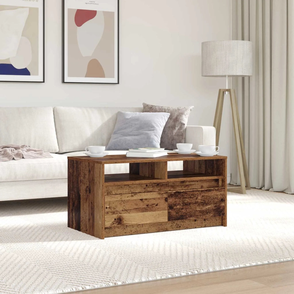 Tavolino da salotto con cassetto Legno vecchio 90 x 50 x 45 cm