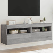 Mobili TV a Parete con Luci LED 2pz Grigio Sonoma 60x30x40 cmcod mxl 134133