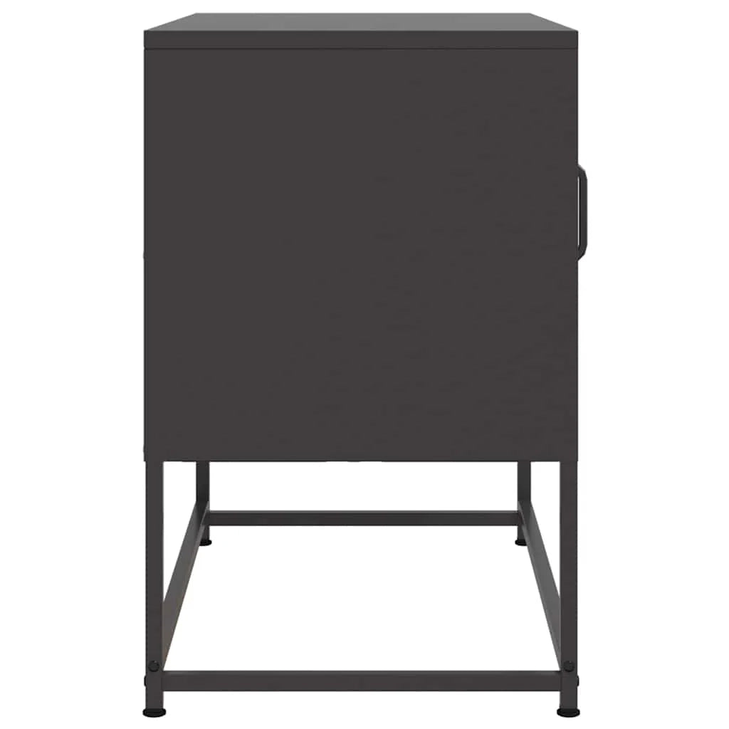 Mobile TV multimediale mensola TV credenza TV adatto per sala da pranzo soggiorno camera da letto 68 x 39 x 60,5 cm acciaio nero 02_0026163