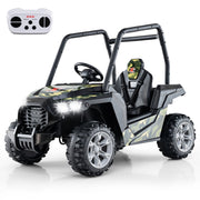 UTV Elettrico per bambini con batteria 24V e controllo remoto 2 sospensioni a molla, Veicolo giocattolo Verde mimetico-Macchinine giocattoli