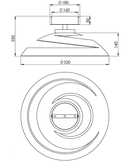 Aragon Plafoniera a LED Integrato 18W 1760lm 3000K Bianco - Struttura in Metallo e Vetro - Design Elegante e Dimmerabile a Taglio di Fase