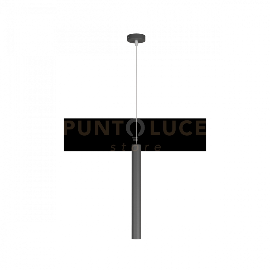 ROUND TUBE SOSPENSIONE 1 LUCE GRIGIO ANTRACITE CAVO CM.250 CON BASE 1174-S1-GA