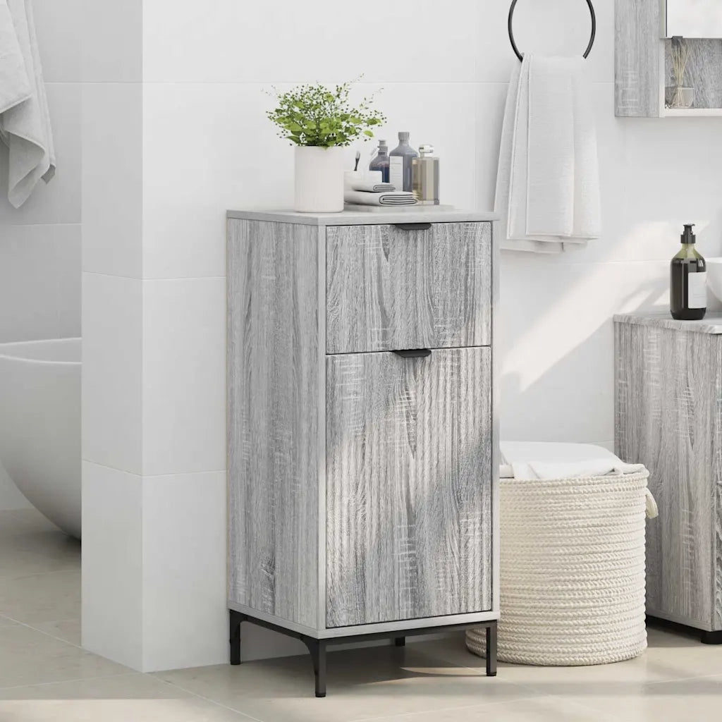 Mobile da Bagno con cassetto Grigio Sonoma 39,5 x 36 x 88 cm 883400