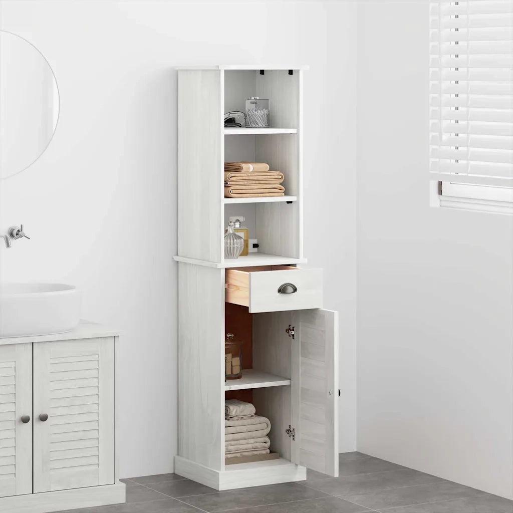 Set di mobili per il Bagno | Armadio da bagno VIGO 2 pz Bianco e Bianco Antico