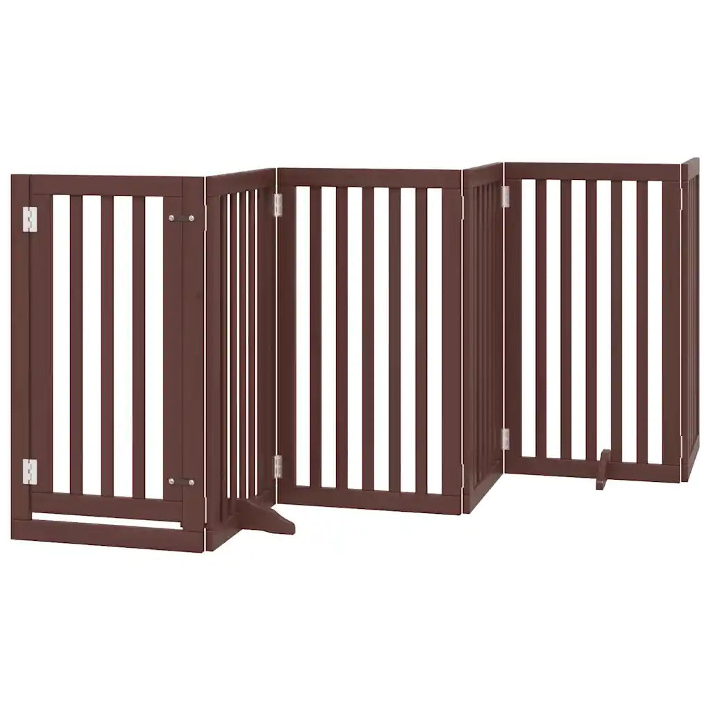 vidaXL Cancello Cani Porta Pieghevole Marrone 15 Pannelli 750cm Pioppo