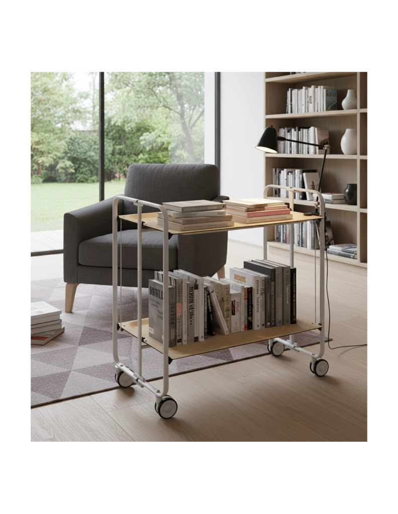 Carrello da cucina pieghevole grigio con ruote BAUHAUS 2 ripiani