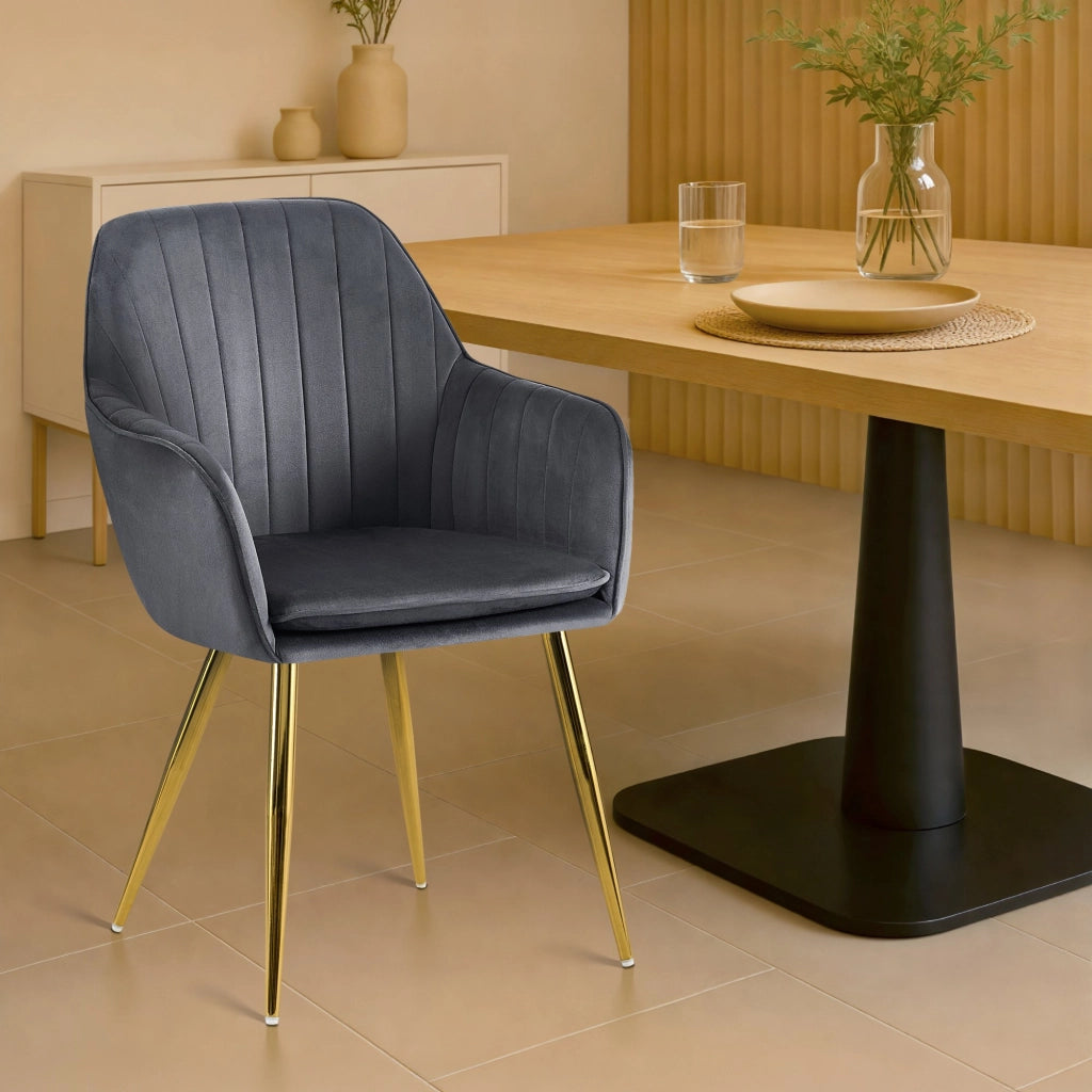 Esszimmerstuhl Cheryl Samt gold