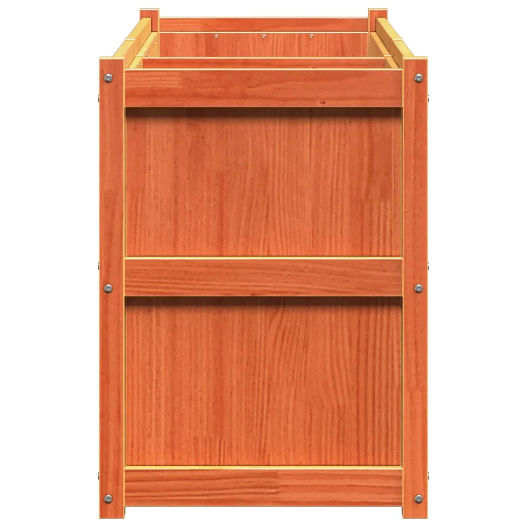 Fioriera | Cassetta per fiori | Vaso Giardino Marrone Cera 150x50x70 cm Legno Massello Pino