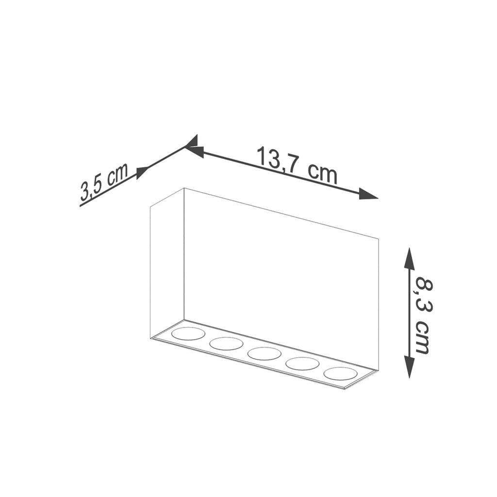 Spot soffitto rettangolare nero LED 11W 4000K Solana