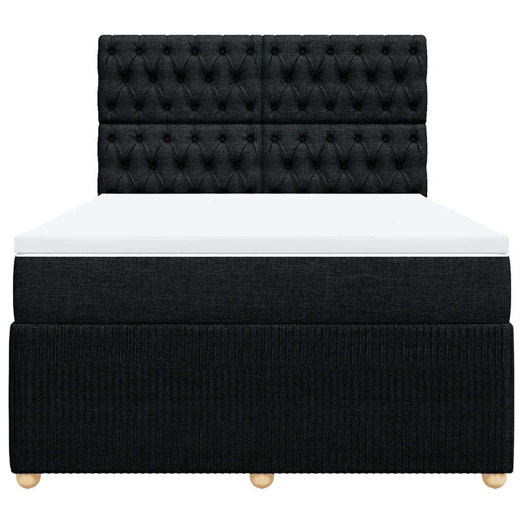Giroletto a Molle con Materasso Nero 140x190 cm in Tessuto 3294360