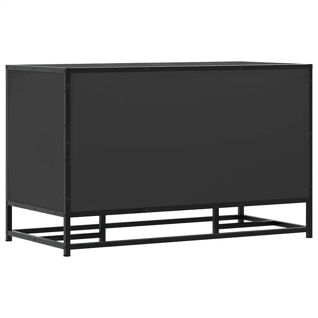 Scarpiera Nera 84x40x53,5 cm in Truciolato e Metallo 849229