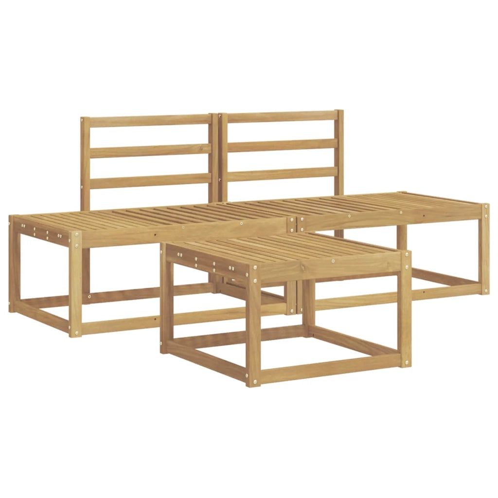 Set di divani da esterno 3 pz Bianco Legno di Acacia Massello 3388178