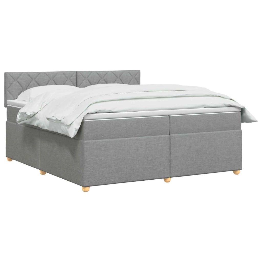Letto box spring con materasso Grigio Chiaro 200 x 200 cm 3451042