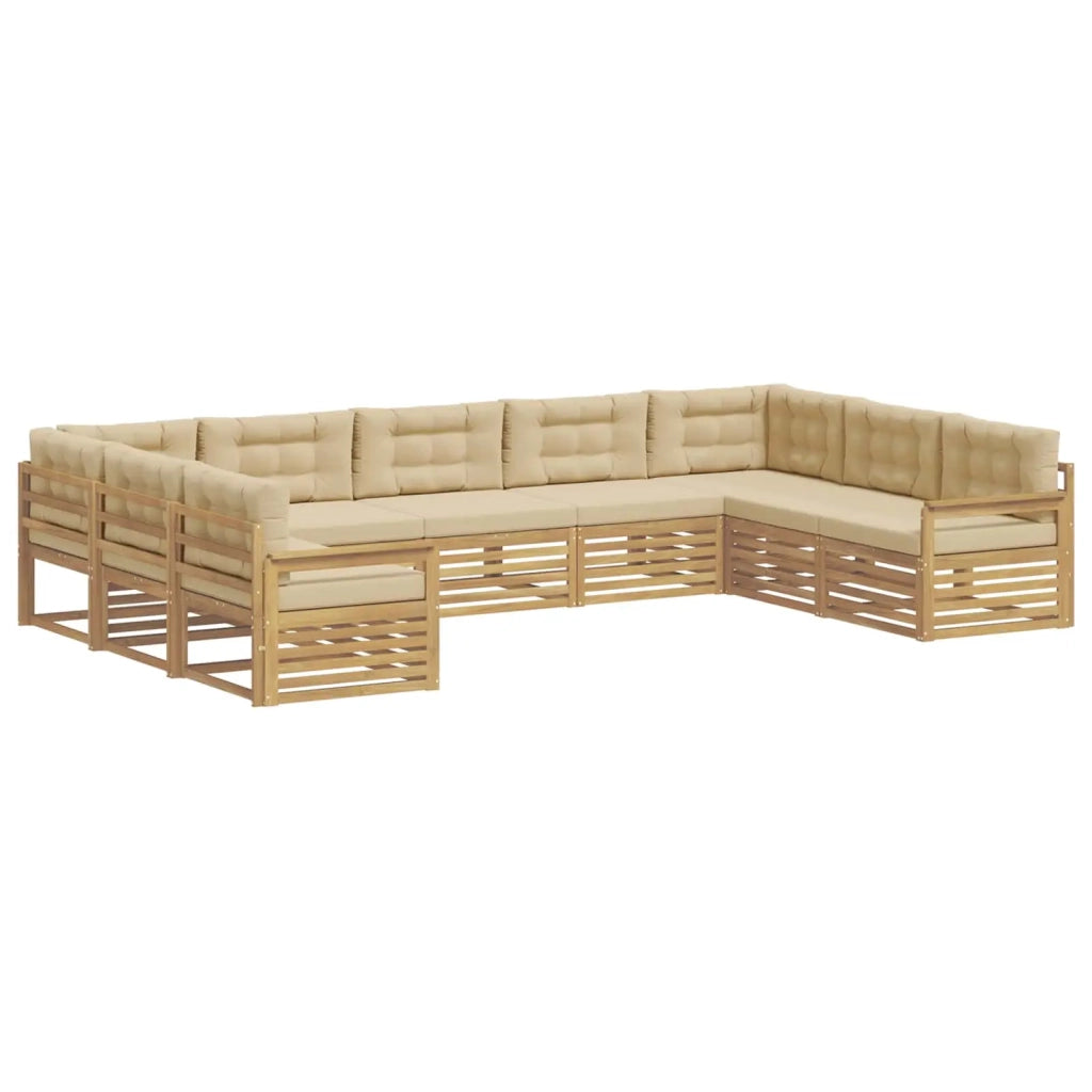 Set di divani da esterno 9 pz Bianco e Beige 3391143