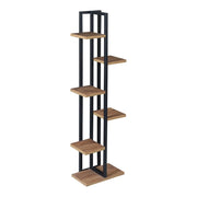 Portavasi a 5 ripiani 120 x 34 x 21 cm effetto noce/nero 03_0007698