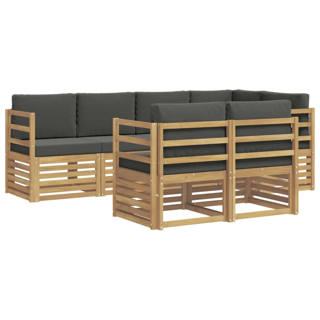 Set di divani da esterno 7 pcs Bianco e Antracite
