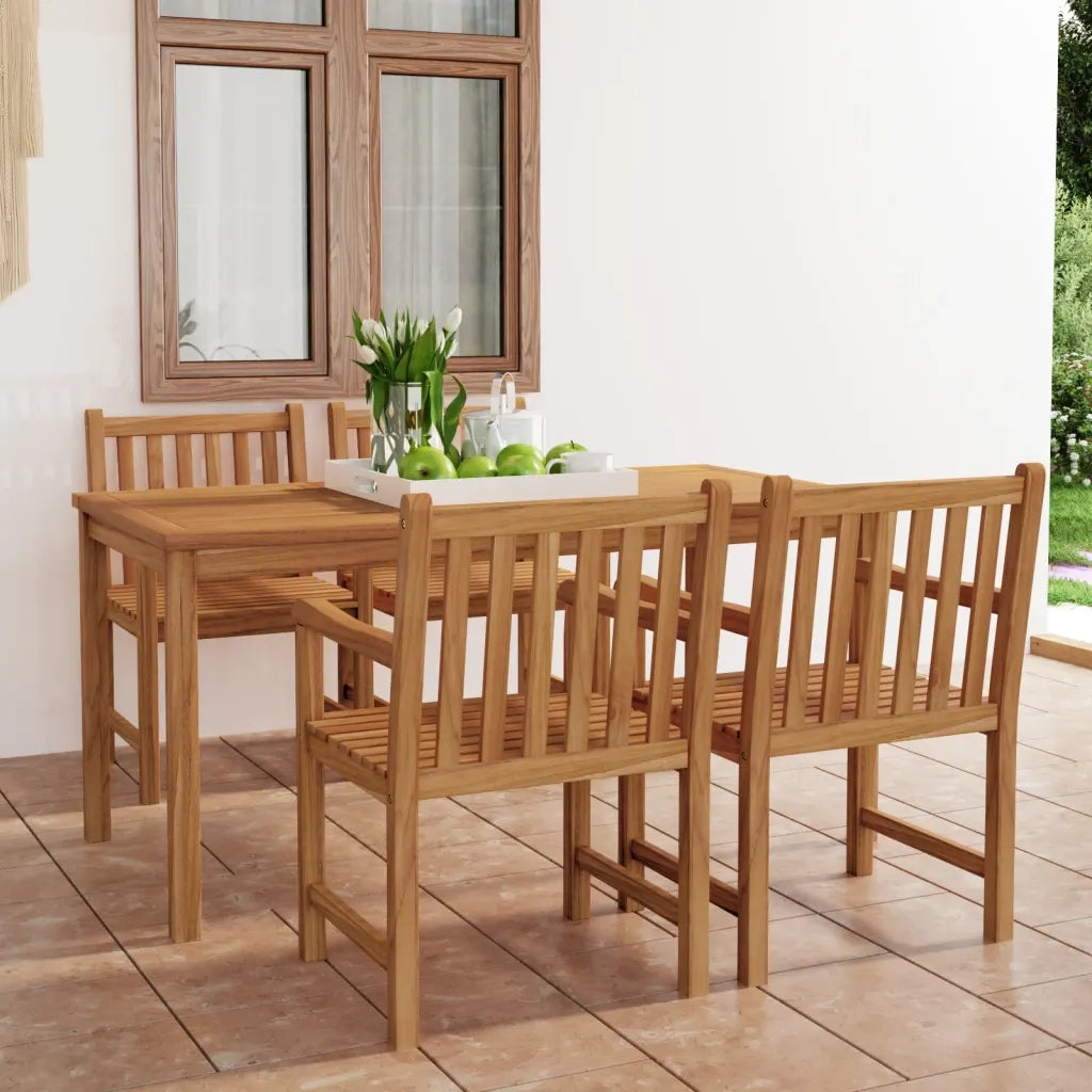 Set da pranzo da giardino 5 pz 160x80 cm in legno massello di teak