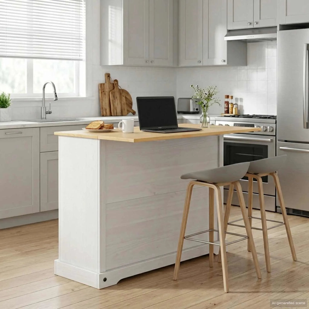 VidaXL Stoccaggio in cucina Bianco e Cera di Miele 112 x 70 x 91,5 cm 42033379