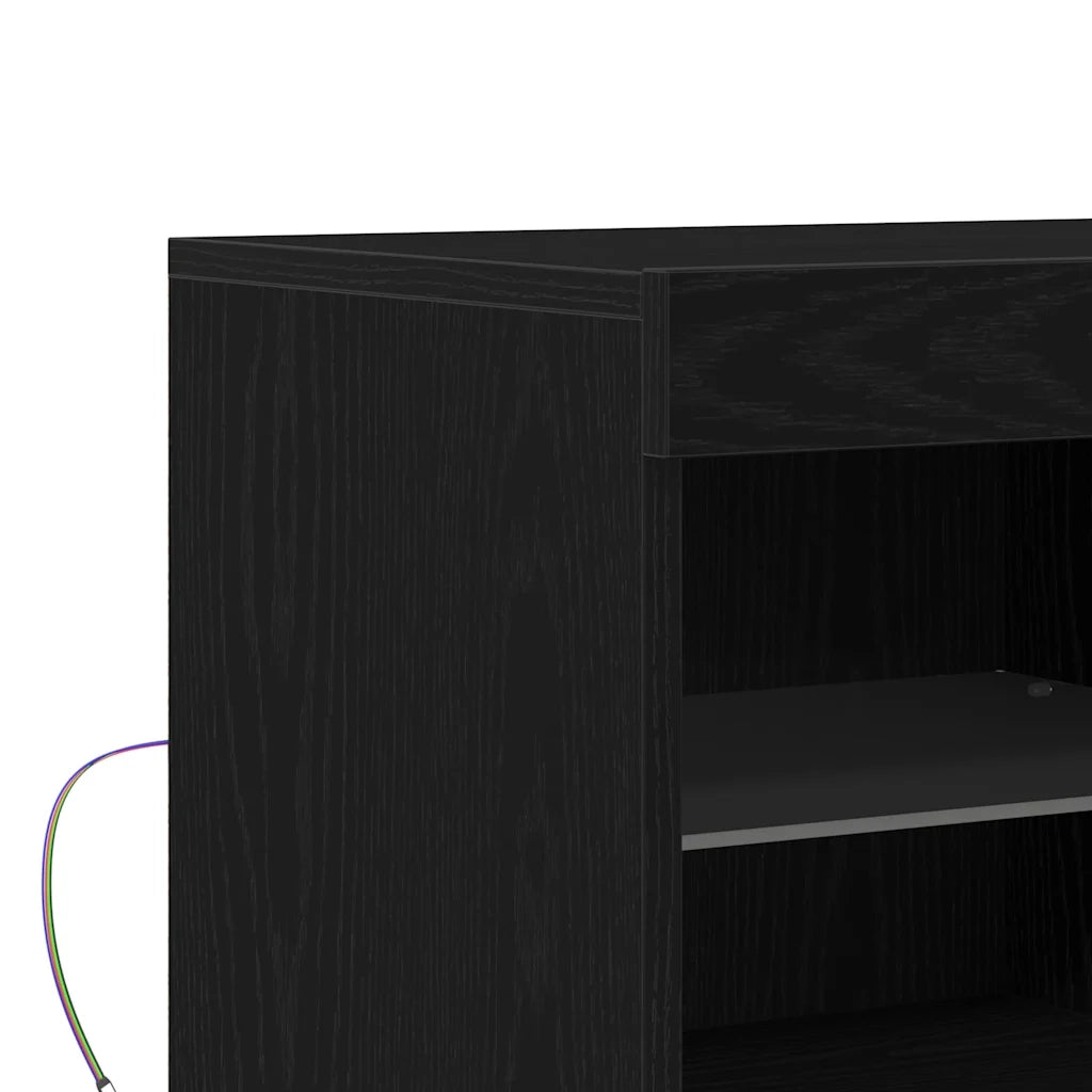 Madia LED Nero 81 x 37 x 66,5 cm Legno ingegnerizzato 863032