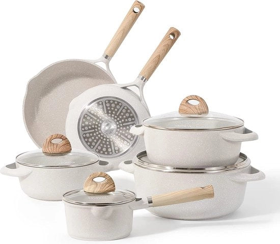 Set di pentole / pannini non aderenti, set di padelle, PFAS libero, resistente al lavastoviglie