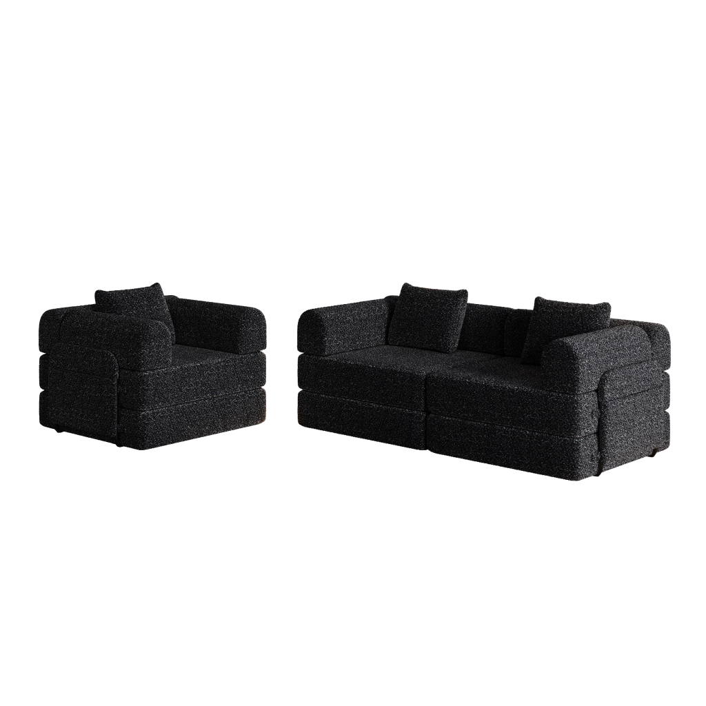 Divano Letto 2 in 1 con Vano Contenitore ¨C MINIMAL ¨C Chenille, Struttura Metallo