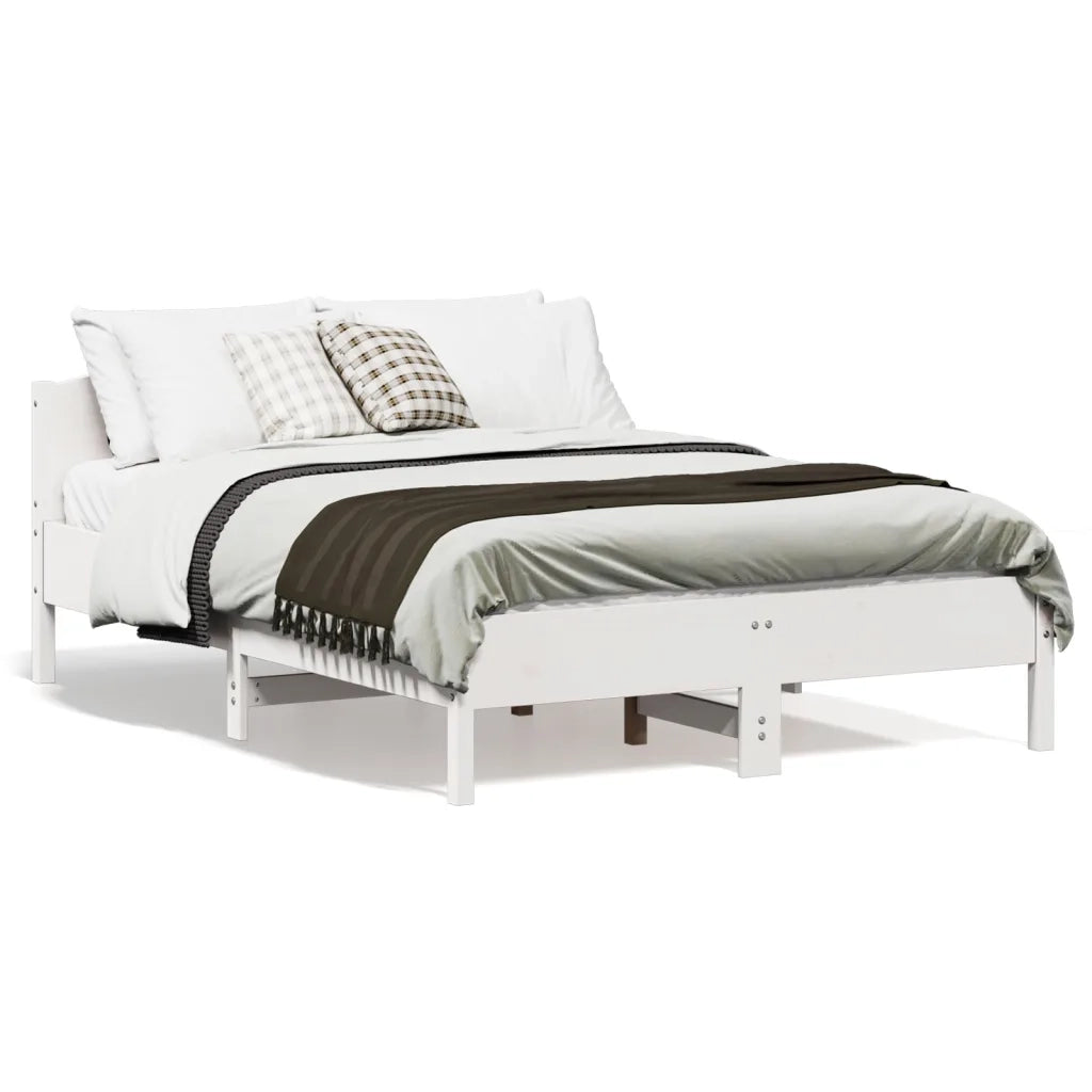 Letto senza Materasso-Struttura Letto Bianco 120x190 cm Legno Massello di Pino 685266