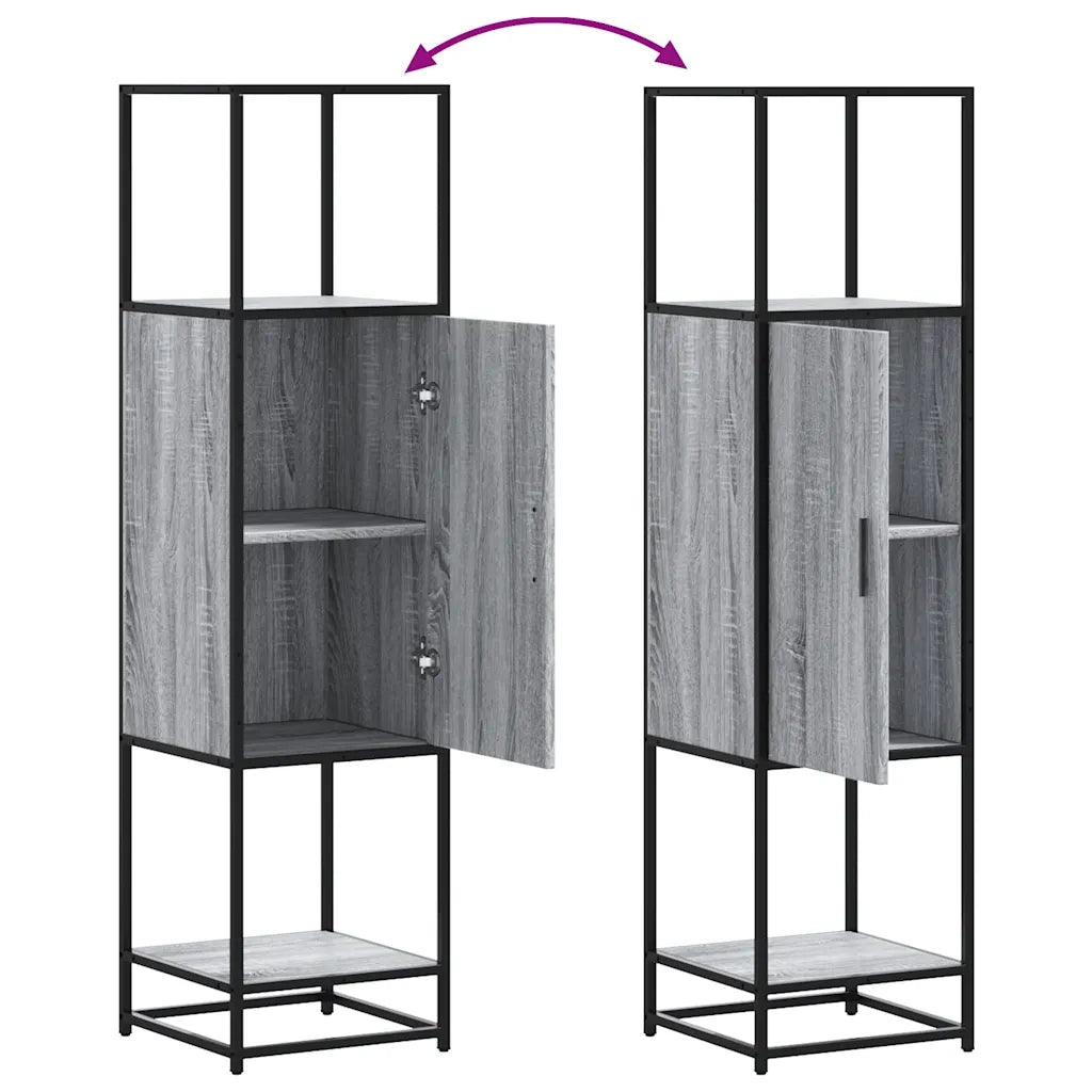 Credenza-Buffet-Armadio da cucina Grigio Sonoma 35,5x35x139 cm Legno Multistrato Metallo 724840