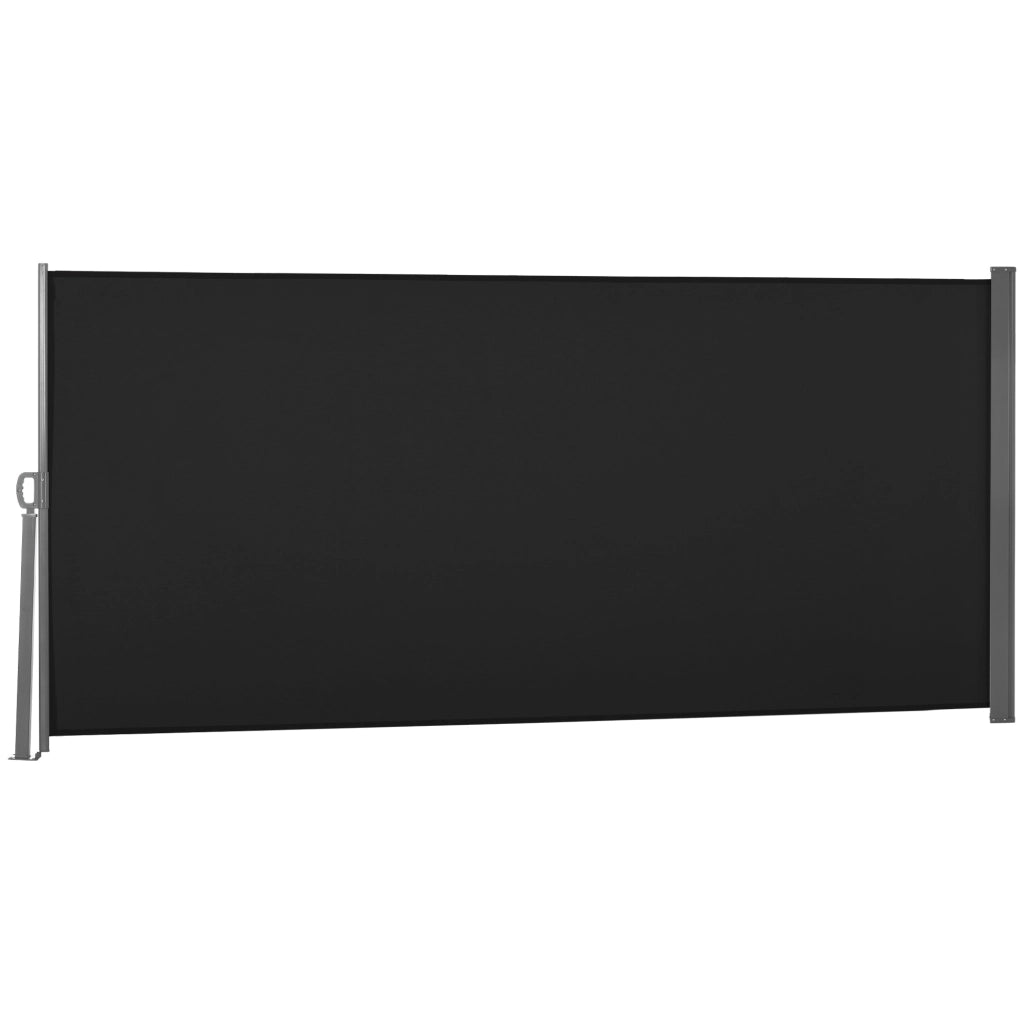 Paravento retrattile per esterni 3x1.6 m ¨C zephmum ¨C metallo e poliestere nero