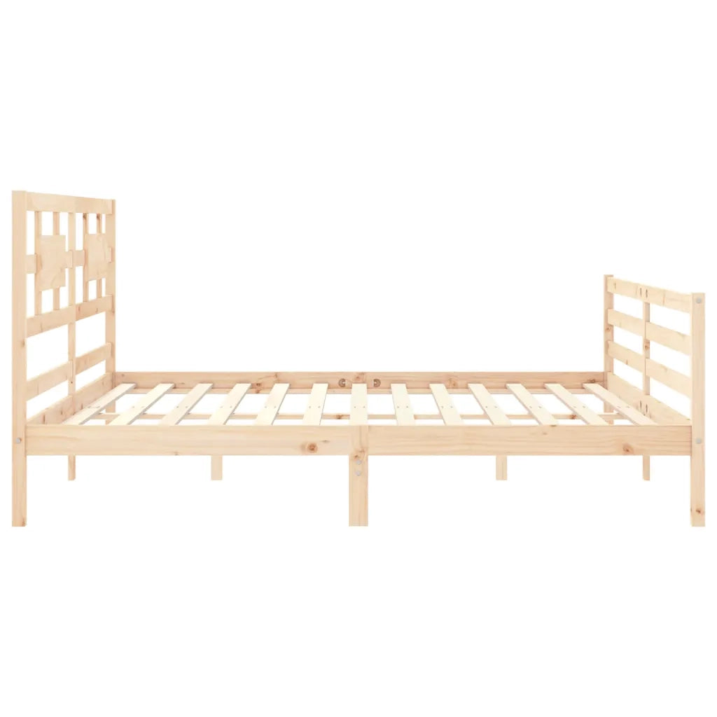 Giroletto con Testiera-Struttura Letto con testiera 200x200 cm in Legno Massello 119400