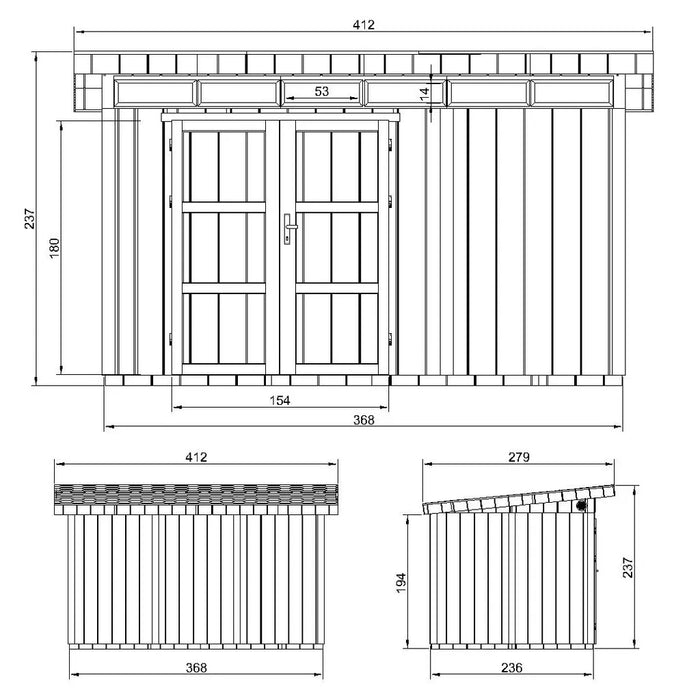 Casetta da Giardino di QUALITÃ€ PREMIUM 8,7mq-L412xW279cm - TIMBELA M904A