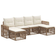 Set Divano da Giardino 6 pcs Beige e Bianco Crema polyrattan 3435204
