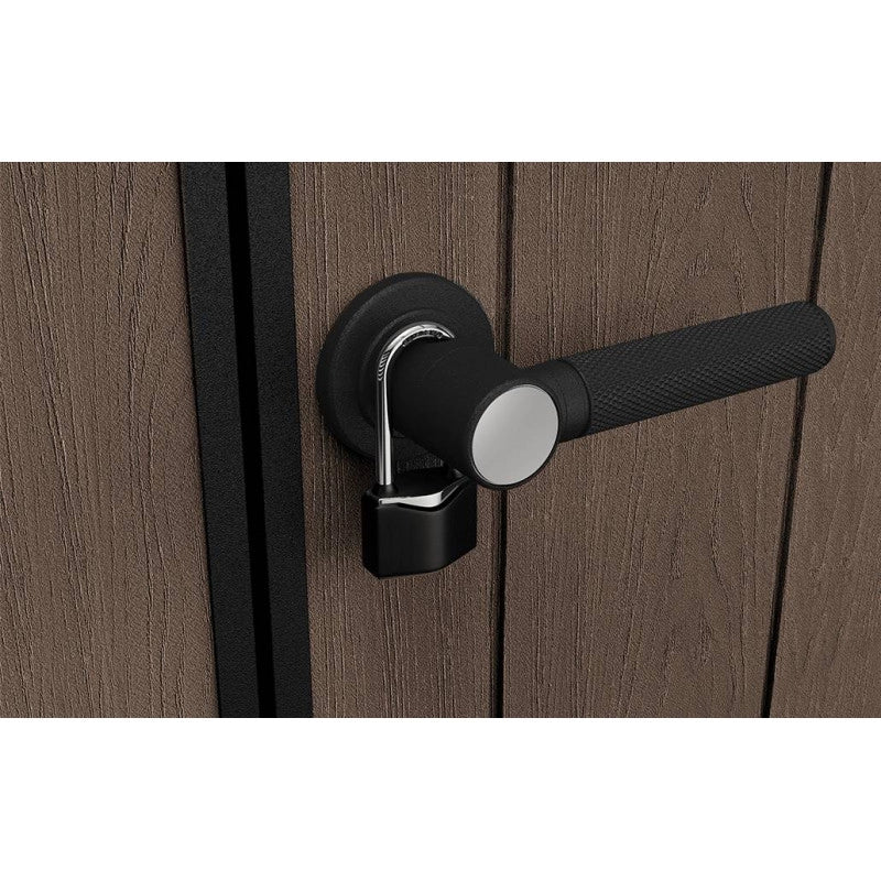 Casetta da giardino in resina EVOTECH+ 287x230 cm - con pavimento e doppia porta - carico neve 150 kg/m² – Newton Plus 759/975 - Marrone - Keter