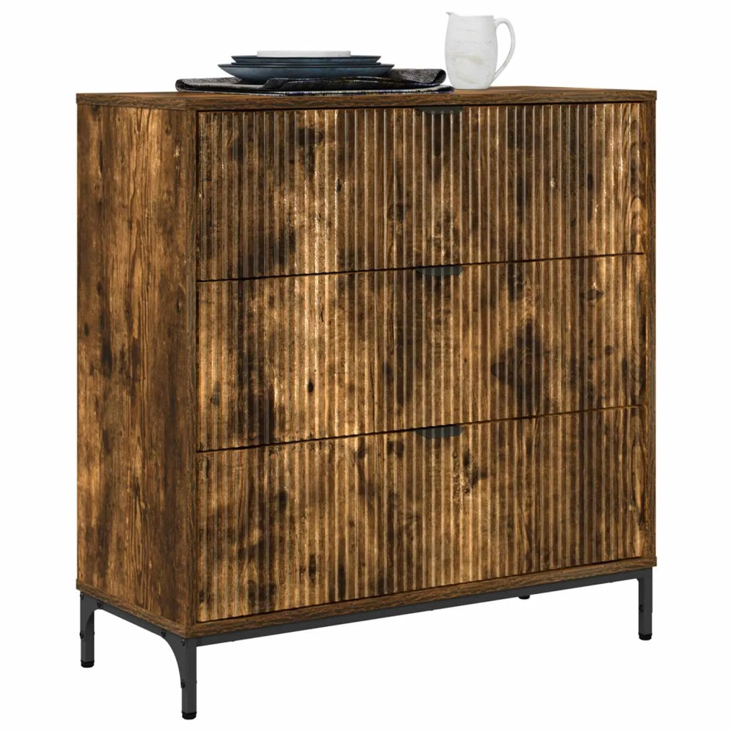 Credenza Rovere fumé 79,5 x 33 x 82 cm Legno multistrato 883439