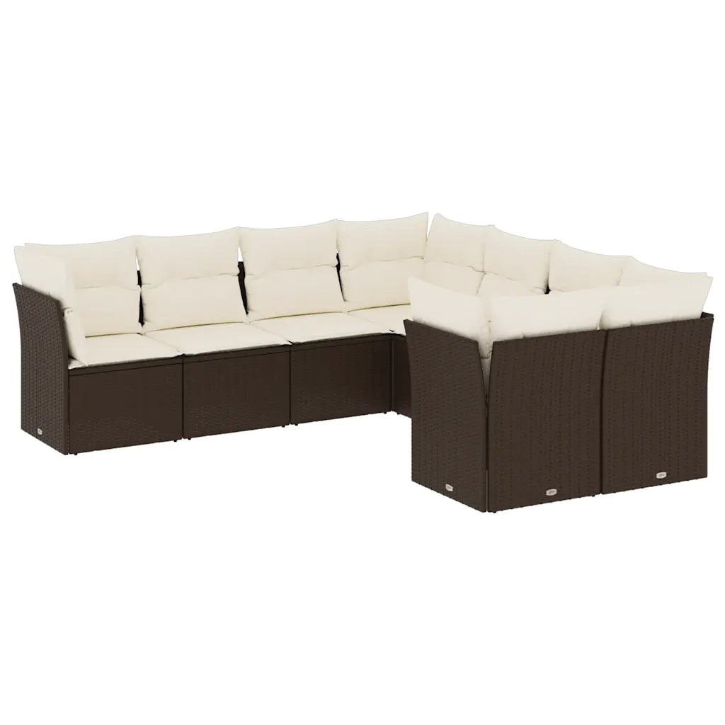 Set Divani da Giardino 8 pz con Cuscini Marrone in Polyrattancod mxl 87384