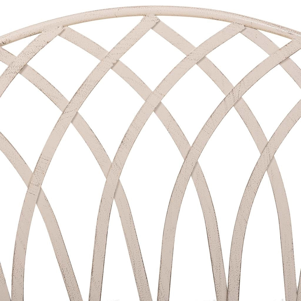 Sgabello in ferro battuto bianco 110x50x88h