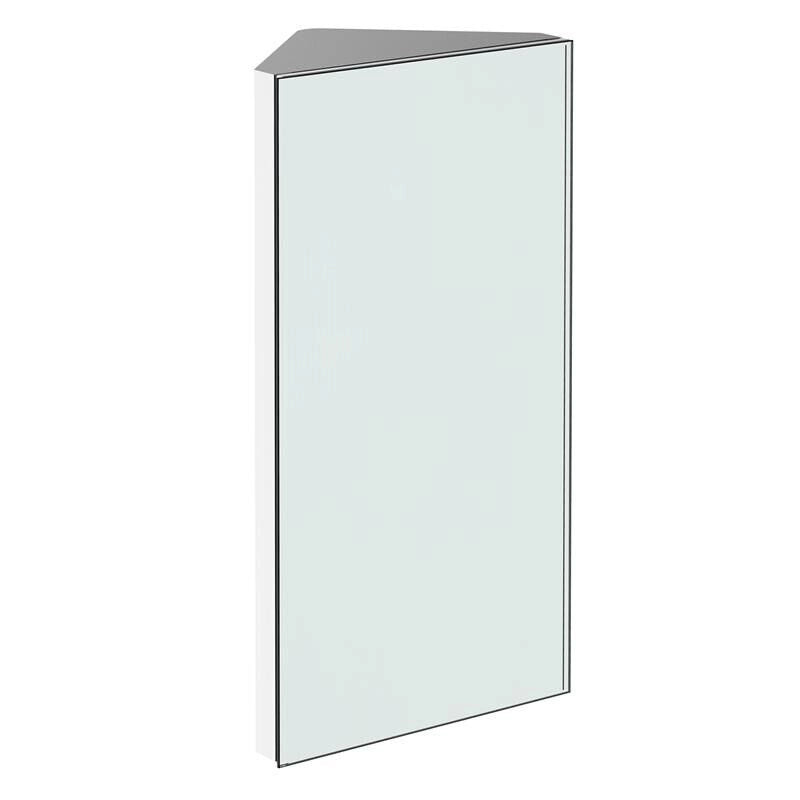 ARMADIETTO PENSILE ANGOLARE DA BAGNO IN ACCIAIO CON SPECCHIO 60 X 30 X 18.4CM