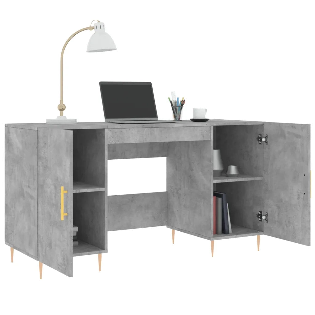 Scrivania Grigio Cemento 140x50x75 cm in Legno Multistrato 829536
