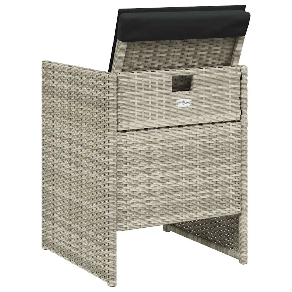 Sedie da Giardino con Cuscini 4 pz | Sedie da Esterno Grigio Chiaro in Polyrattan