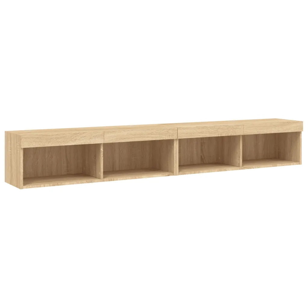 vidaXL Mobili TV con Luci LED 2pz Rovere Sonoma 100x30x30 cm
