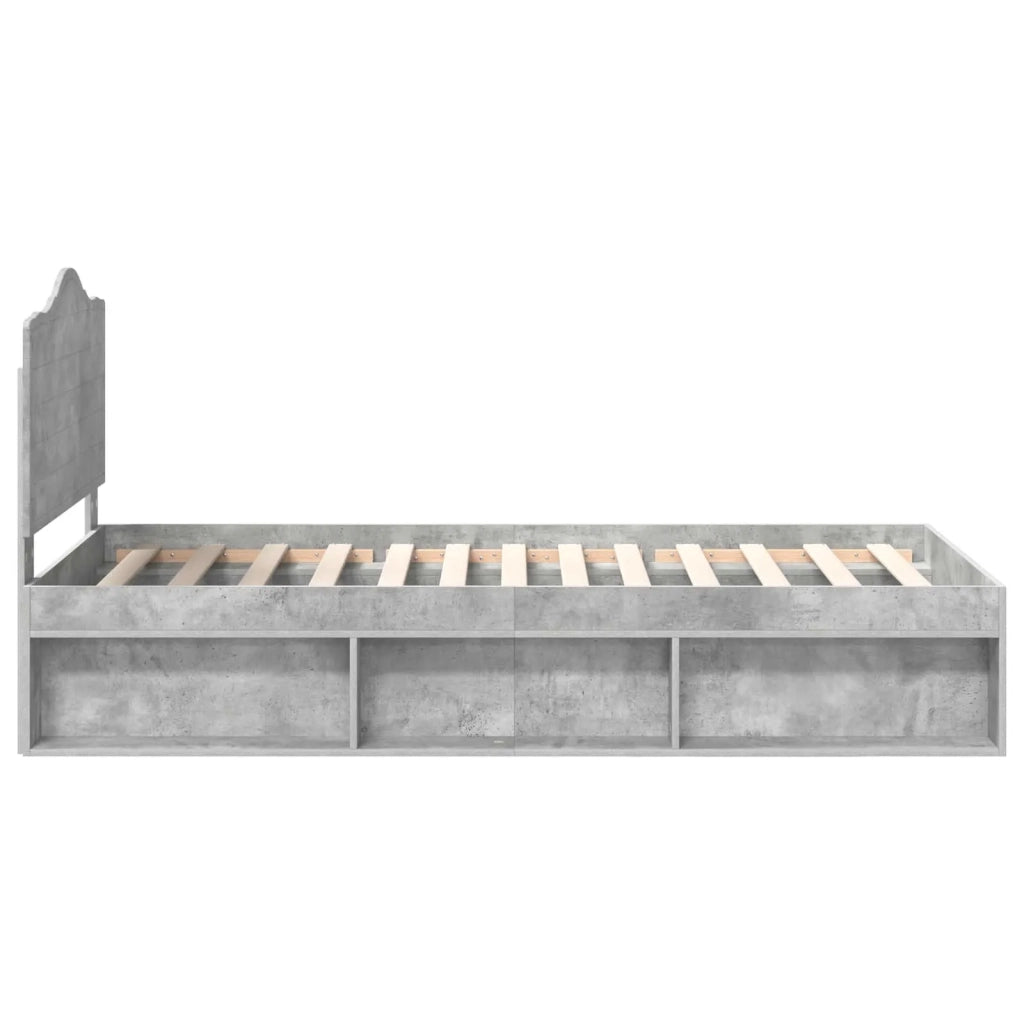Struttura del letto Grigio Concretè 100 x 200 cm Pino massello 3413347