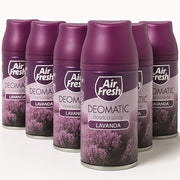 AIR FRESH Deomatic Set 6 x 250 ml Ricarica Spray Profumatore per Ambiente Lavanda