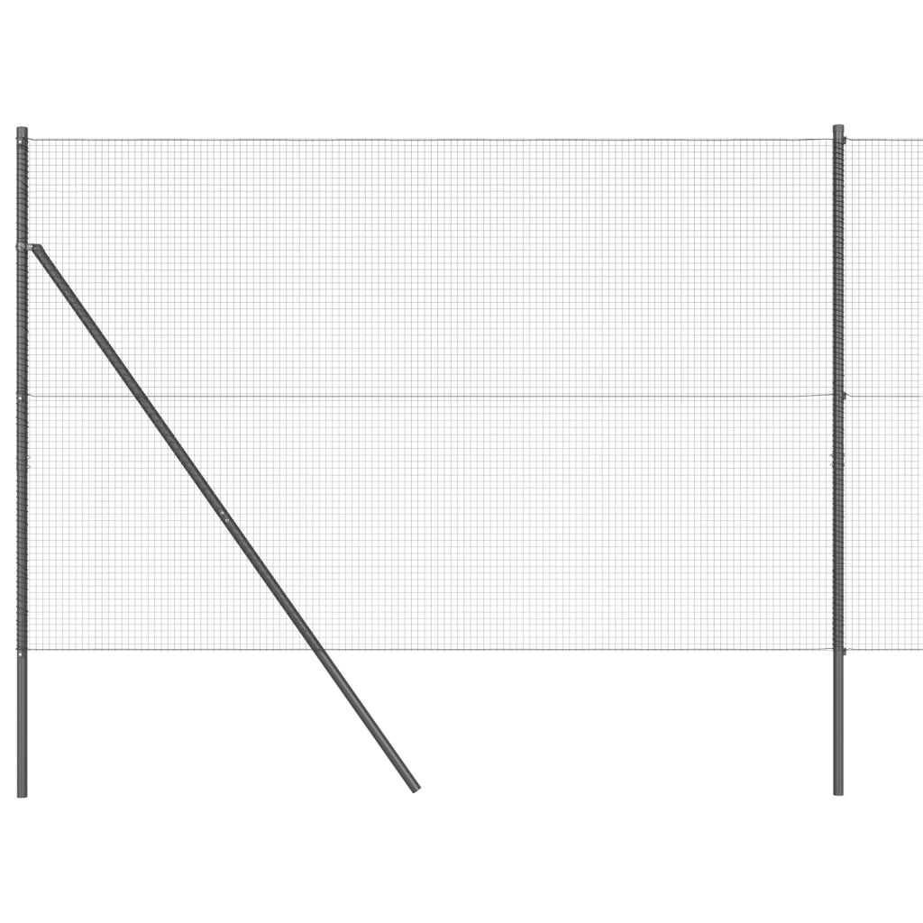 Recinzione in rete saldata con 13 pali grigia 1.4x50 m in acciaio