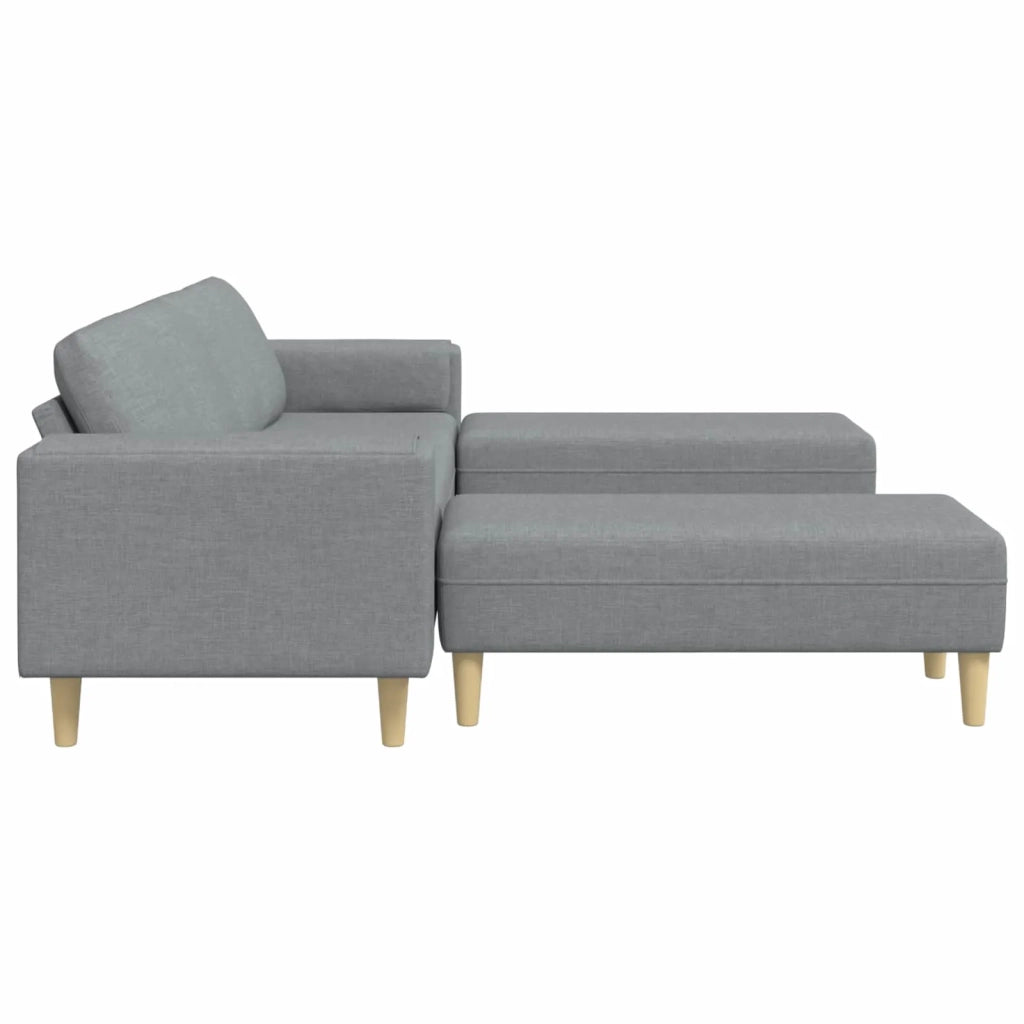 Divano per Soggiorno 3 pcs Grigio chiaro Poliestere 3335112