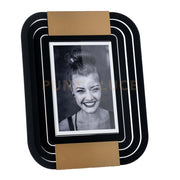 Portafoto di design Tudor grande Nero,oro laccato