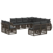 Set Divano da Giardino 11 pcs Grigio e Grigio Scuro polyrattan 3435452