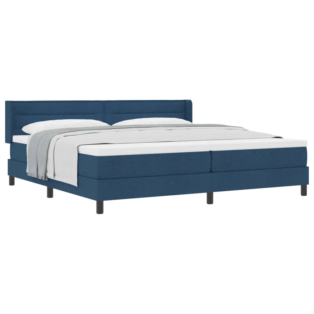 Letto a molle con testiera Blu 200 x 200 cm Tessuto 3341068